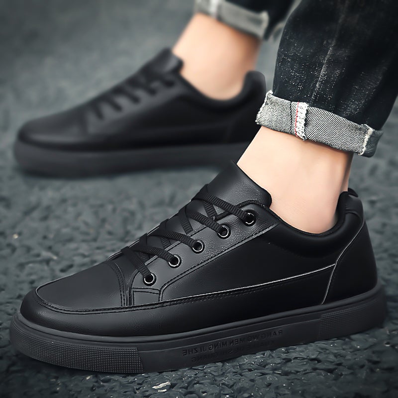 Casual Leather Shoes Men'S Winter Black Kitchen Chef Work Board Shoes Men'S Large Size Sneakers - Image 5